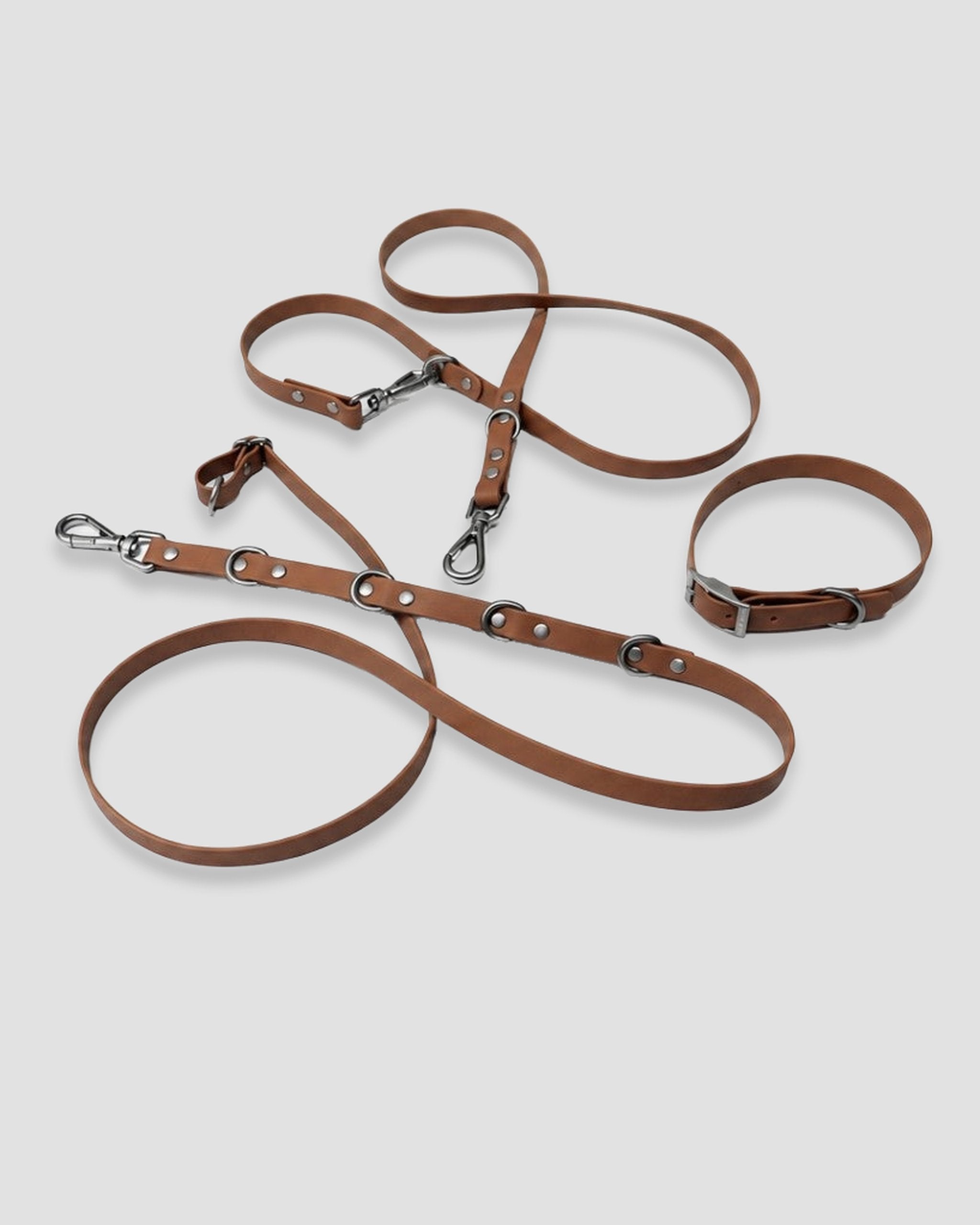 The Full Range · Umber - Waterproof 4-in-1 Modular Hands-Free Leash & Collar Walk Set