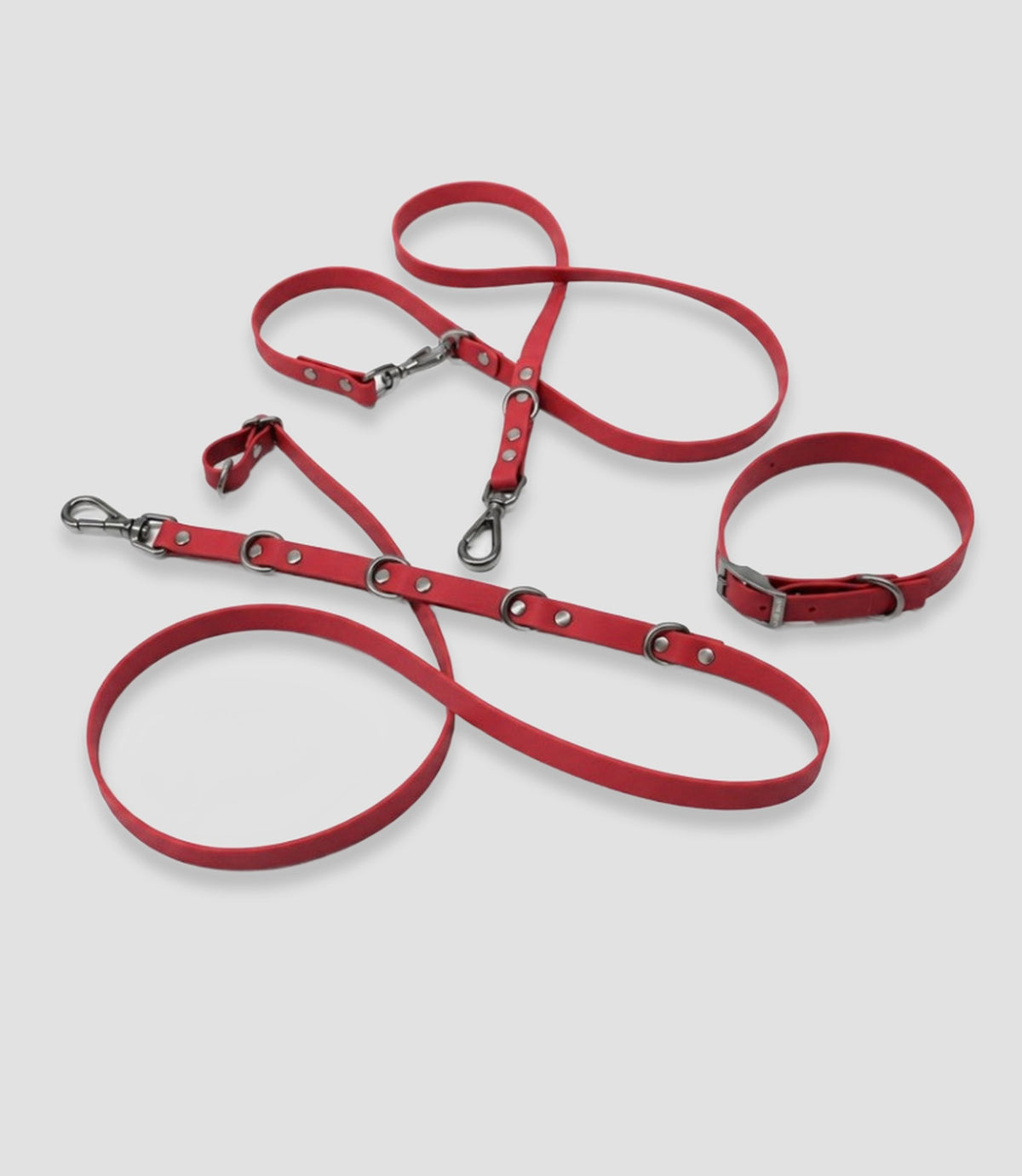 The Full Range · Rouge - Waterproof 4-in-1 Modular Hands-Free Leash & Collar Walk Set